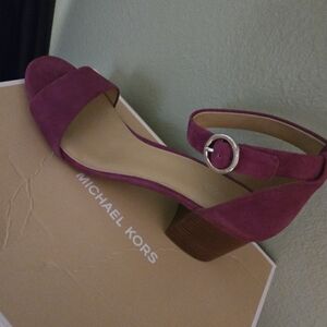 Michael Kors Garnet Sandals with Silver Buckle